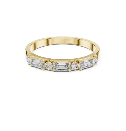 Emerald / Round Cut Diamond Yellow Gold 14 K Ring For Wommen |pure carat