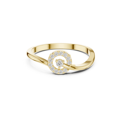 Round Cut Diamond Yellow Gold 14 K Ring For Wommen |pure carat