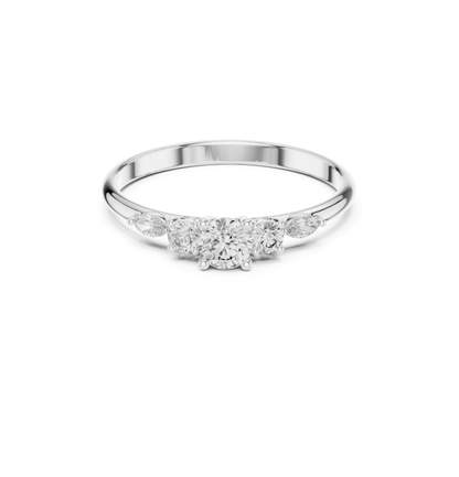 Round / MRQ Cut Diamond Pink Gold 14 K Ring For Wommen |pure carat