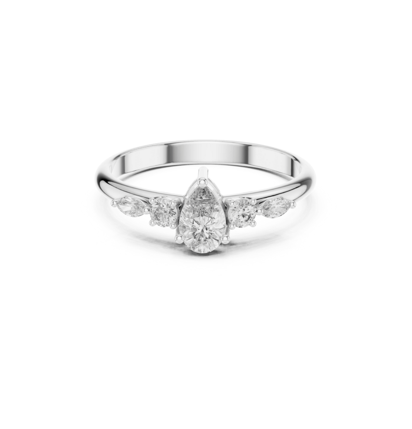 Round / MRQ / PRS Cut Diamond Pink Gold 14 K Ring For Wommen |pure carat