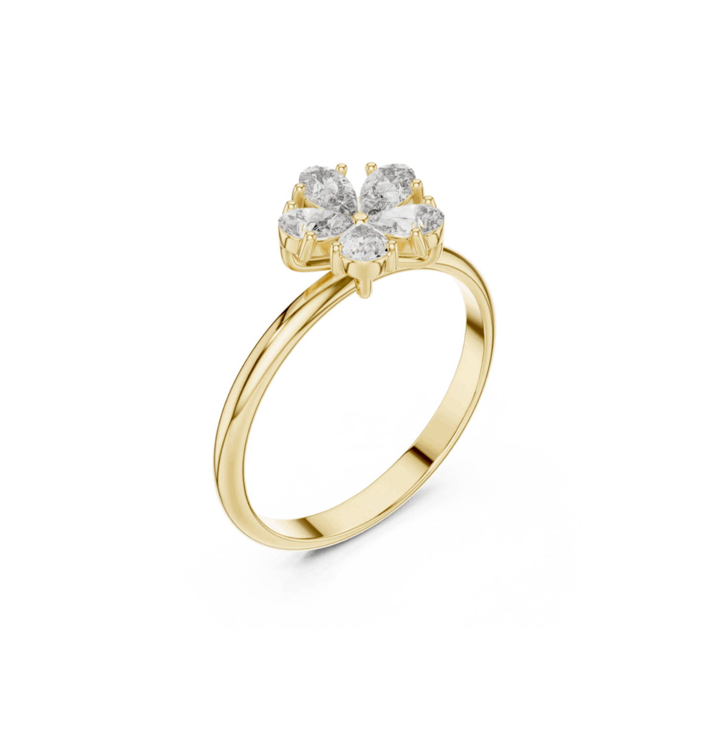 Pear Cut Diamond Pink Gold 14 K Ring For Wommen |pure carat