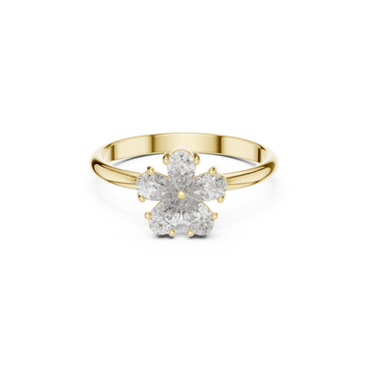 Pear Cut Diamond Pink Gold 14 K Ring For Wommen |pure carat