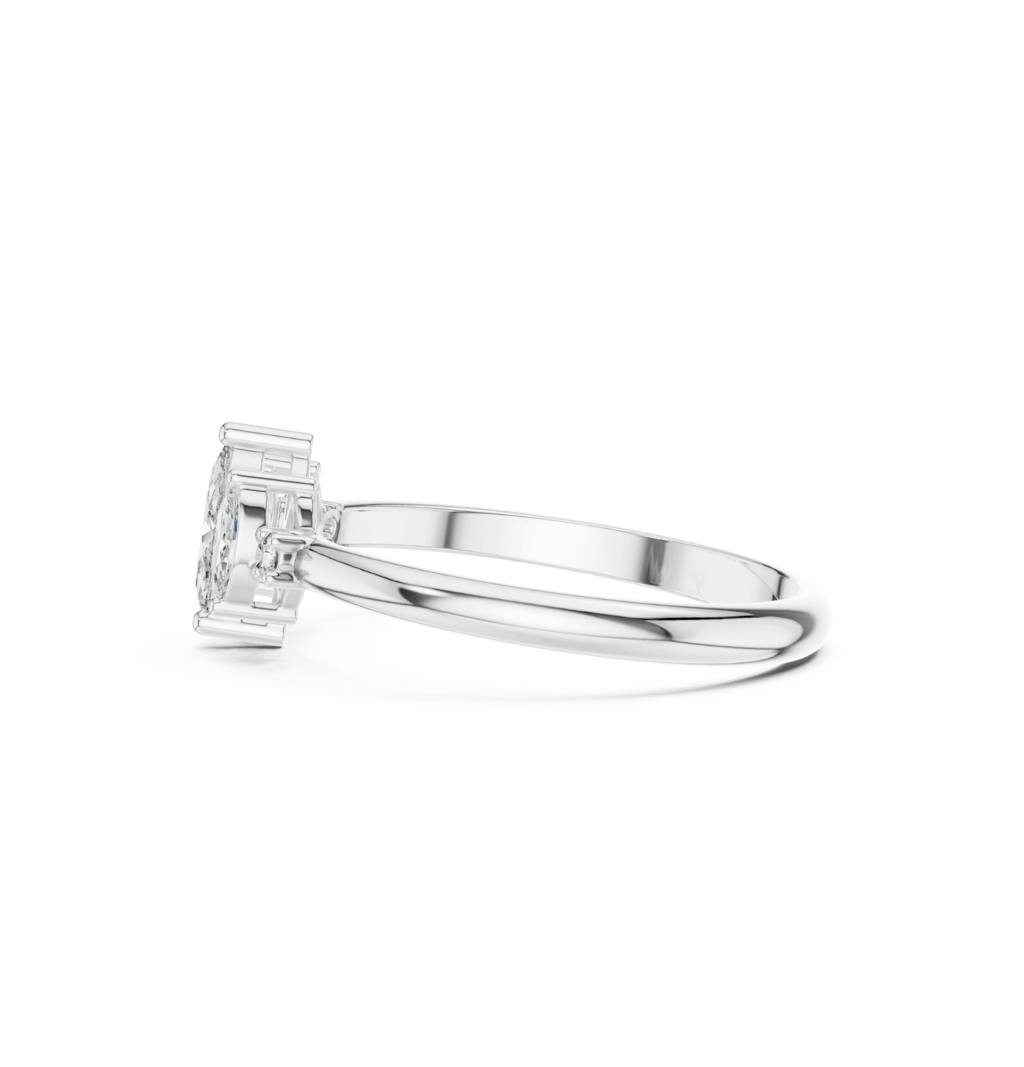Round / Mrquise Cut Diamond Pink Gold 14 K Ring For Wommen |pure carat