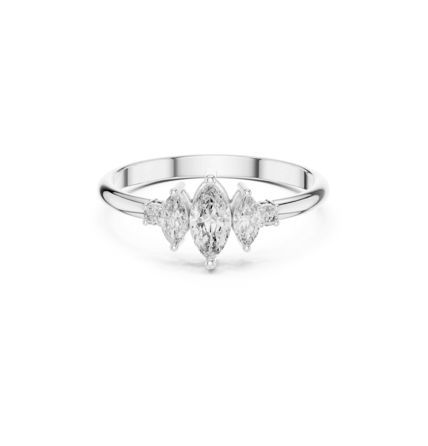 Round / Mrquise Cut Diamond Pink Gold 14 K Ring For Wommen |pure carat