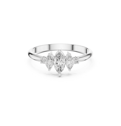 Round / Mrquise Cut Diamond Pink Gold 14 K Ring For Wommen |pure carat