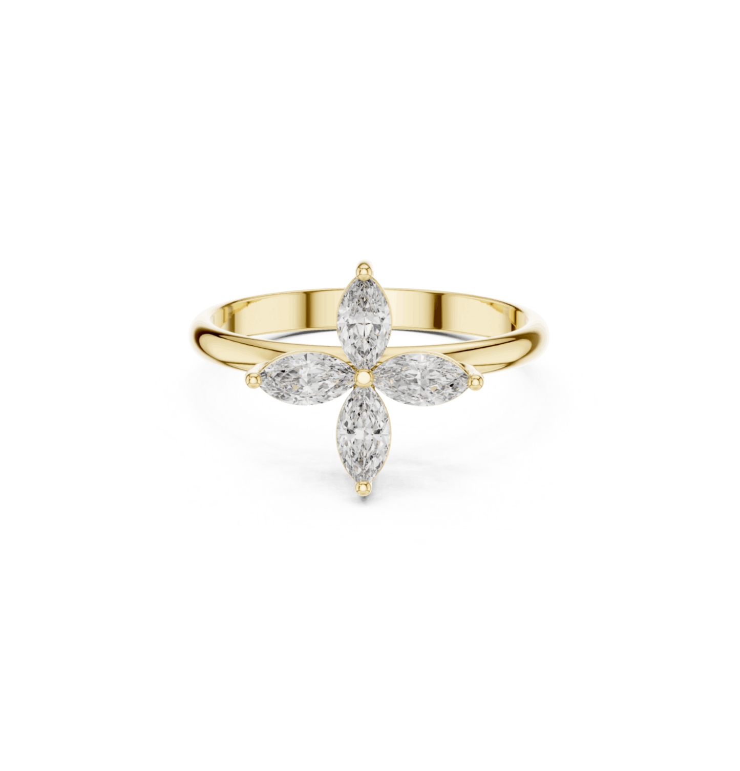 Marquise Cut Diamond Pink Gold 14 K Ring For Wommen |pure carat