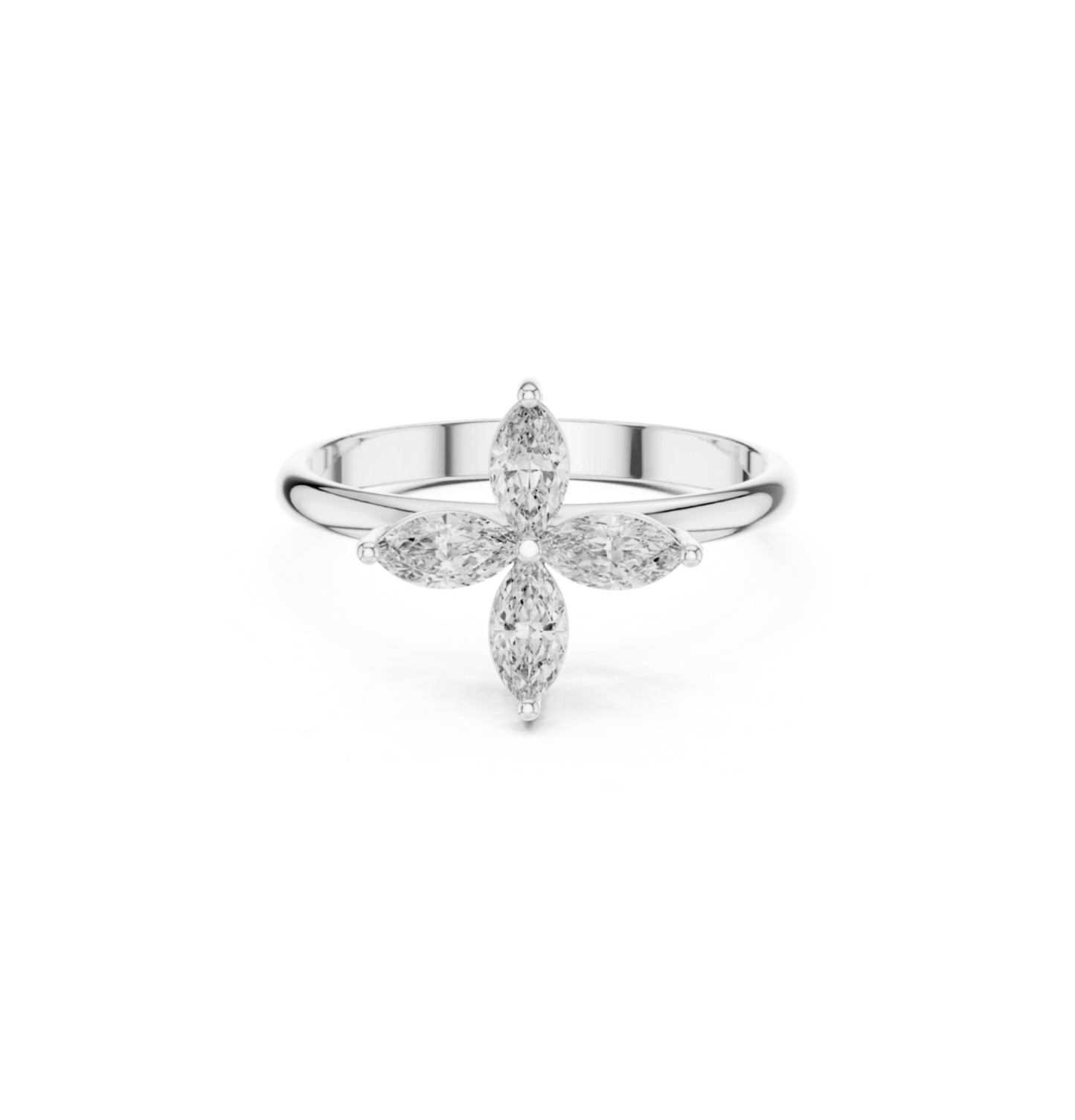 Marquise Cut Diamond Pink Gold 14 K Ring For Wommen |pure carat