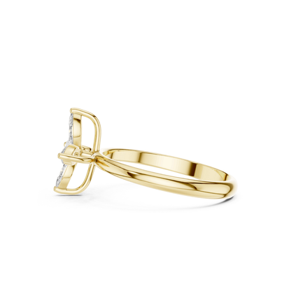 Marquise Cut Diamond Pink Gold 14 K Ring For Wommen |pure carat
