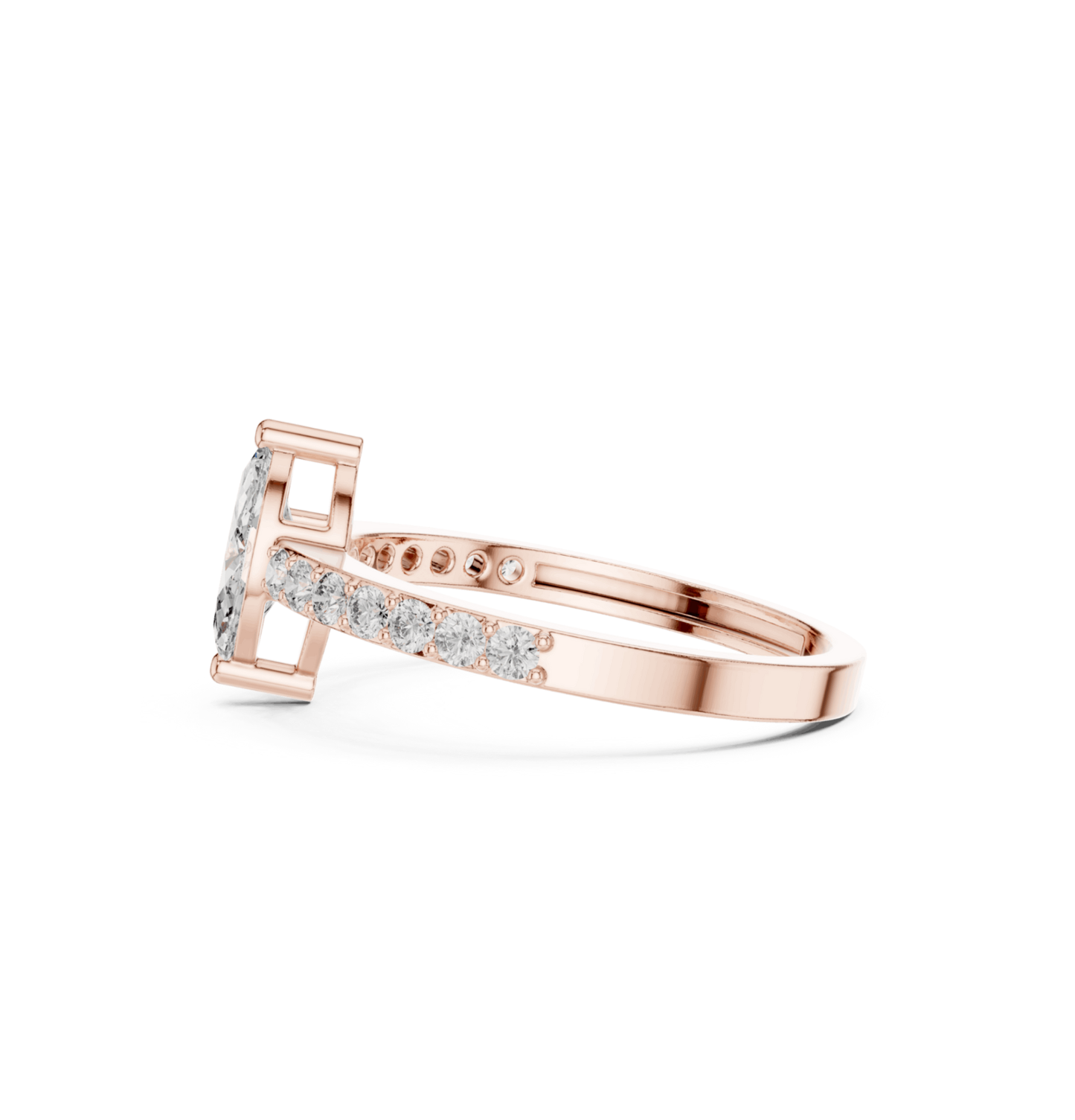 MRQ / Round Cut Diamond Yellow Gold 14 K White Ring For Wommen |pure carat