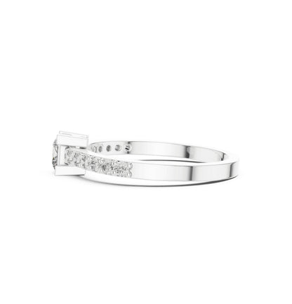Round / Princes Cut Diamond Yellow Gold 14 K White Ring For Wommen |pure carat