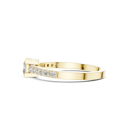 Round / Princes Cut Diamond Yellow Gold 14 K White Ring For Wommen |pure carat