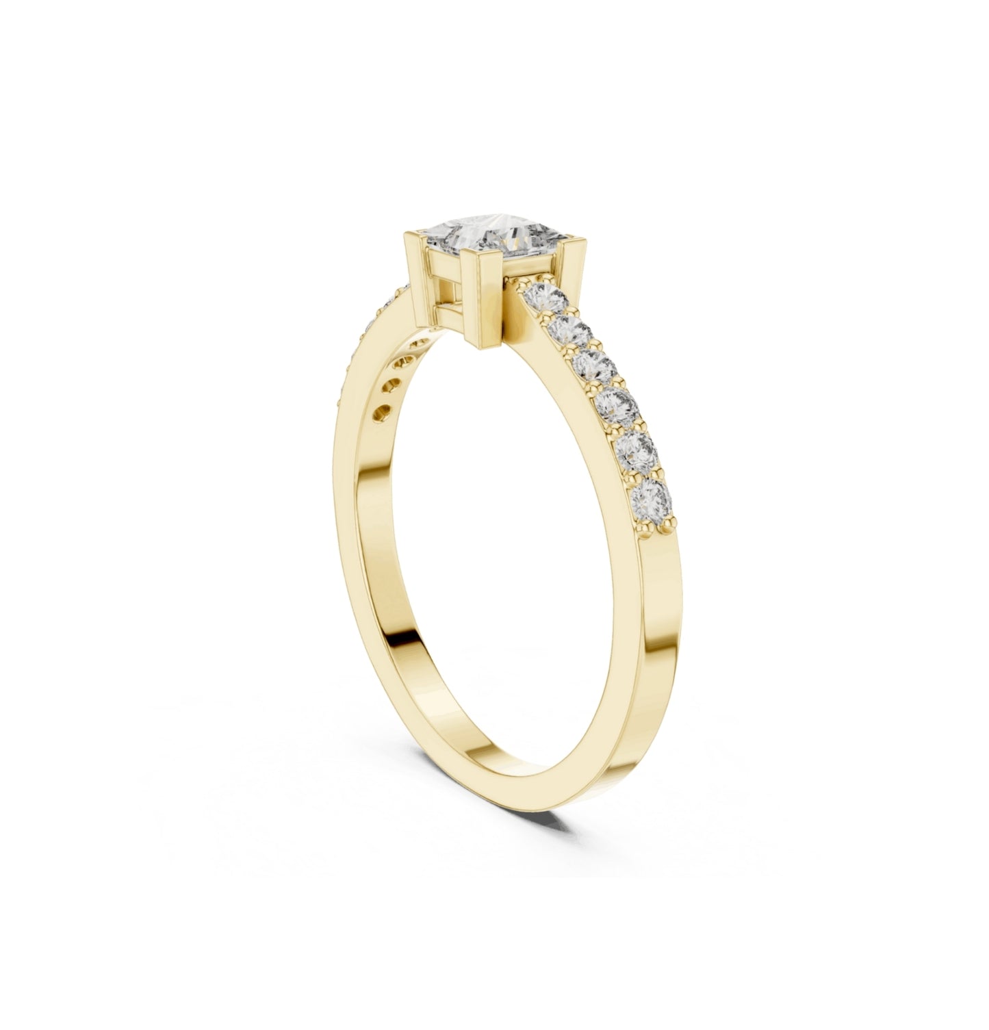 Round / Princes Cut Diamond Yellow Gold 14 K White Ring For Wommen |pure carat