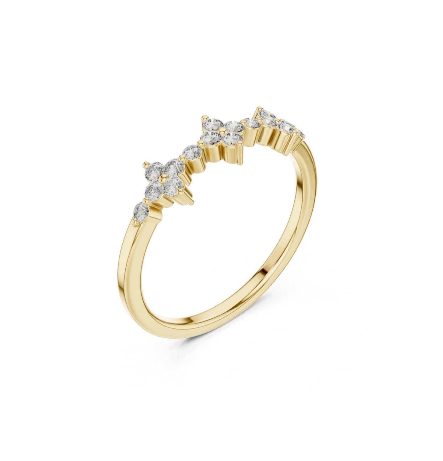 Round Cut Diamond Yellow Gold 14 K Ring For Wommen |pure carat