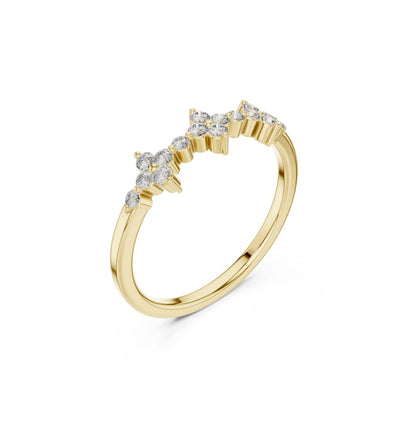 Round Cut Diamond Yellow Gold 14 K Ring For Wommen |pure carat