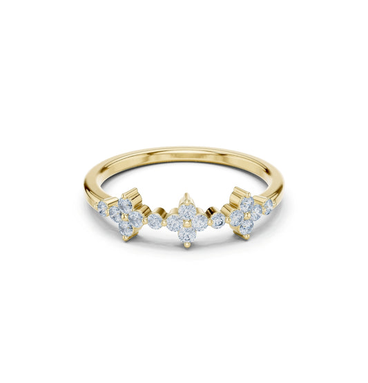 Round Cut Diamond Yellow Gold 14 K Ring For Wommen |pure carat