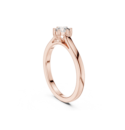 Round Cut Diamond Yellow Gold 14 K White Ring For Wommen |pure carat