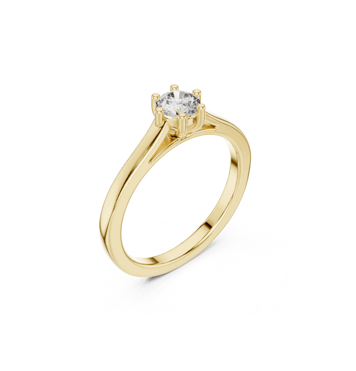 Round Cut Diamond Yellow Gold 14 K White Ring For Wommen |pure carat