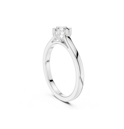 Round Cut Diamond Yellow Gold 14 K White Ring For Wommen |pure carat