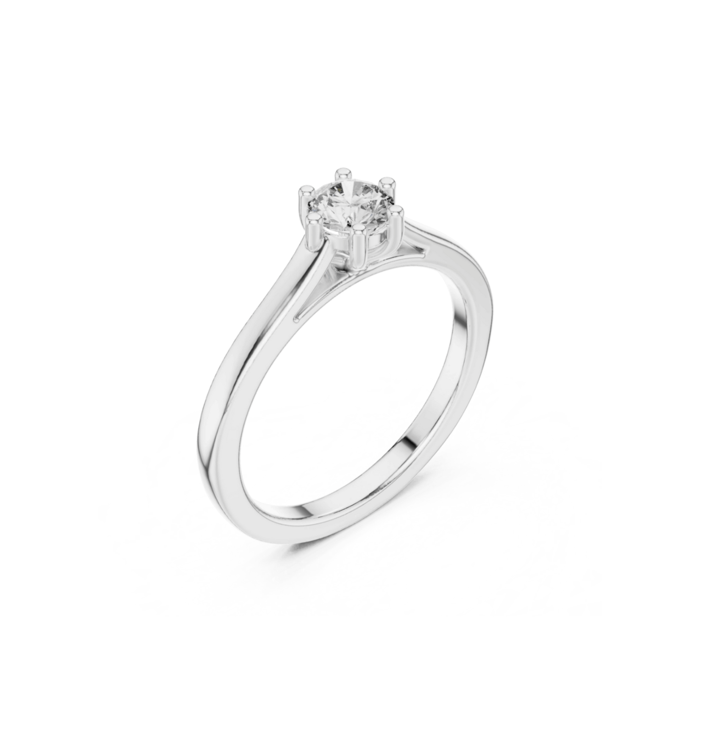 Round Cut Diamond Yellow Gold 14 K White Ring For Wommen |pure carat