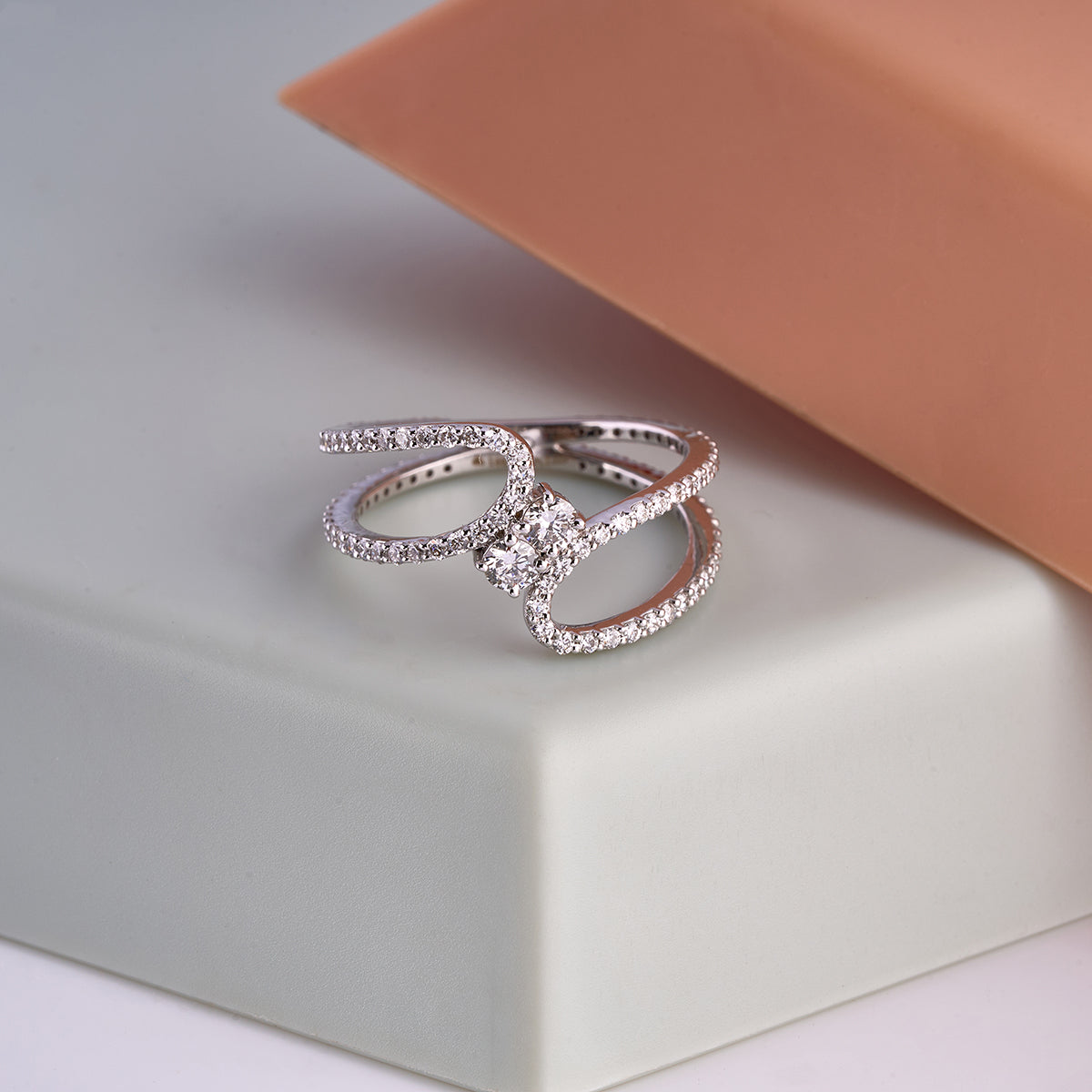 Wrap/Bypass Moissanite Ring
