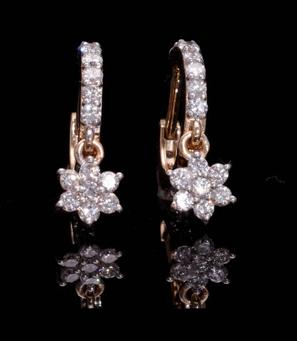9Kt Yellow Gold Round Cut Lab-Grown Diamond Earrings for Women Anniversary Gift Pure Carat