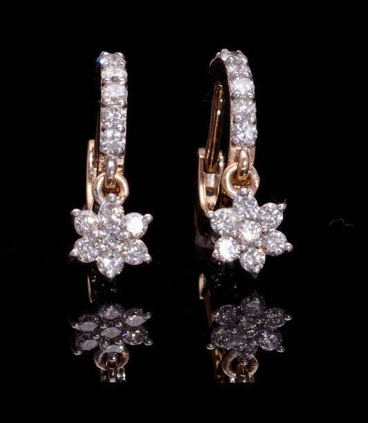 9Kt Yellow Gold Round Cut Lab-Grown Diamond Earrings for Women Anniversary Gift Pure Carat