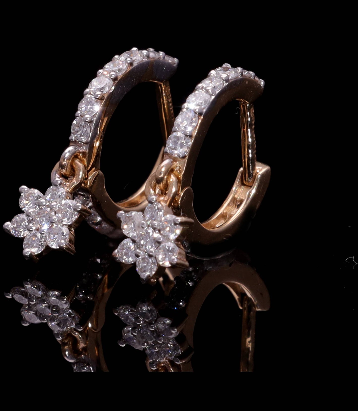 9Kt Yellow Gold Round Cut Lab-Grown Diamond Earrings for Women Anniversary Gift Pure Carat