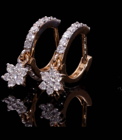 9Kt Yellow Gold Round Cut Lab-Grown Diamond Earrings for Women Anniversary Gift Pure Carat