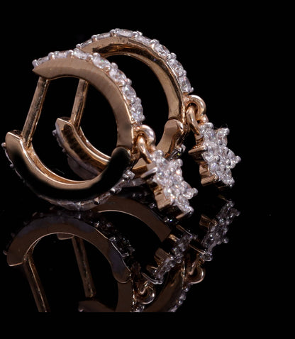 9Kt Yellow Gold Round Cut Lab-Grown Diamond Earrings for Women Anniversary Gift Pure Carat