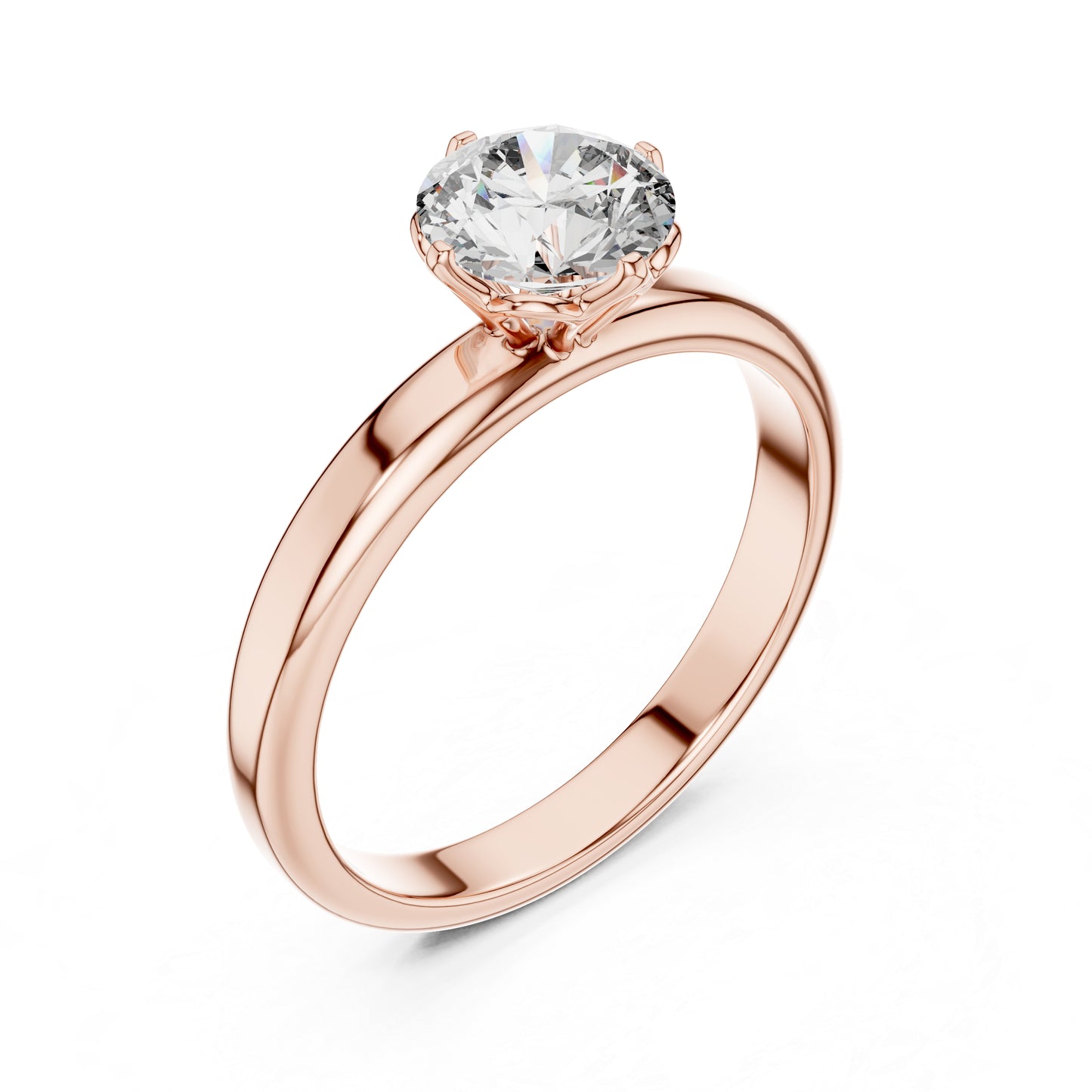 Women’s Round Lab-Grown Diamond Solitaire Ring in 14K Yellow Gold