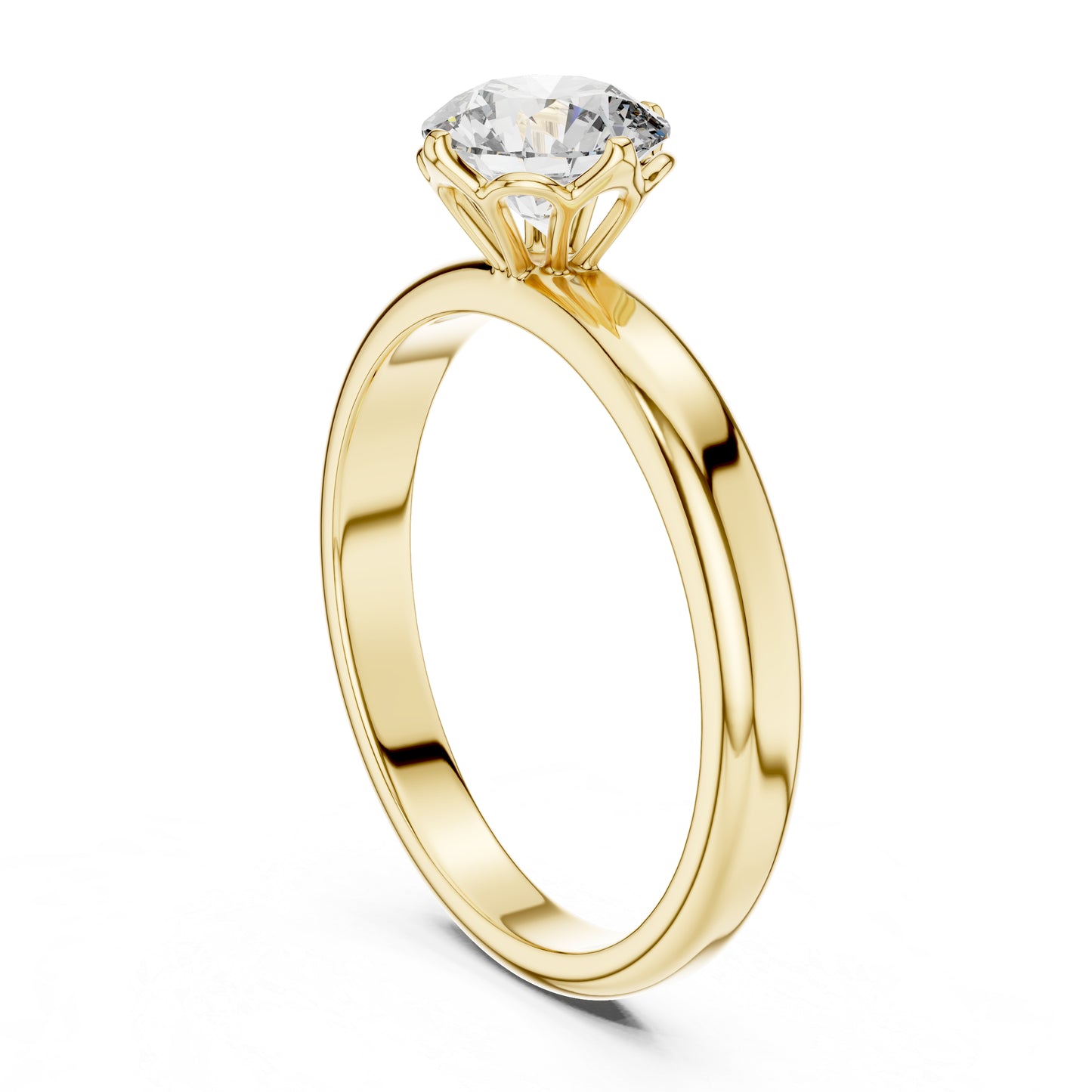 Women’s Round Lab-Grown Diamond Solitaire Ring in 14K Yellow Gold