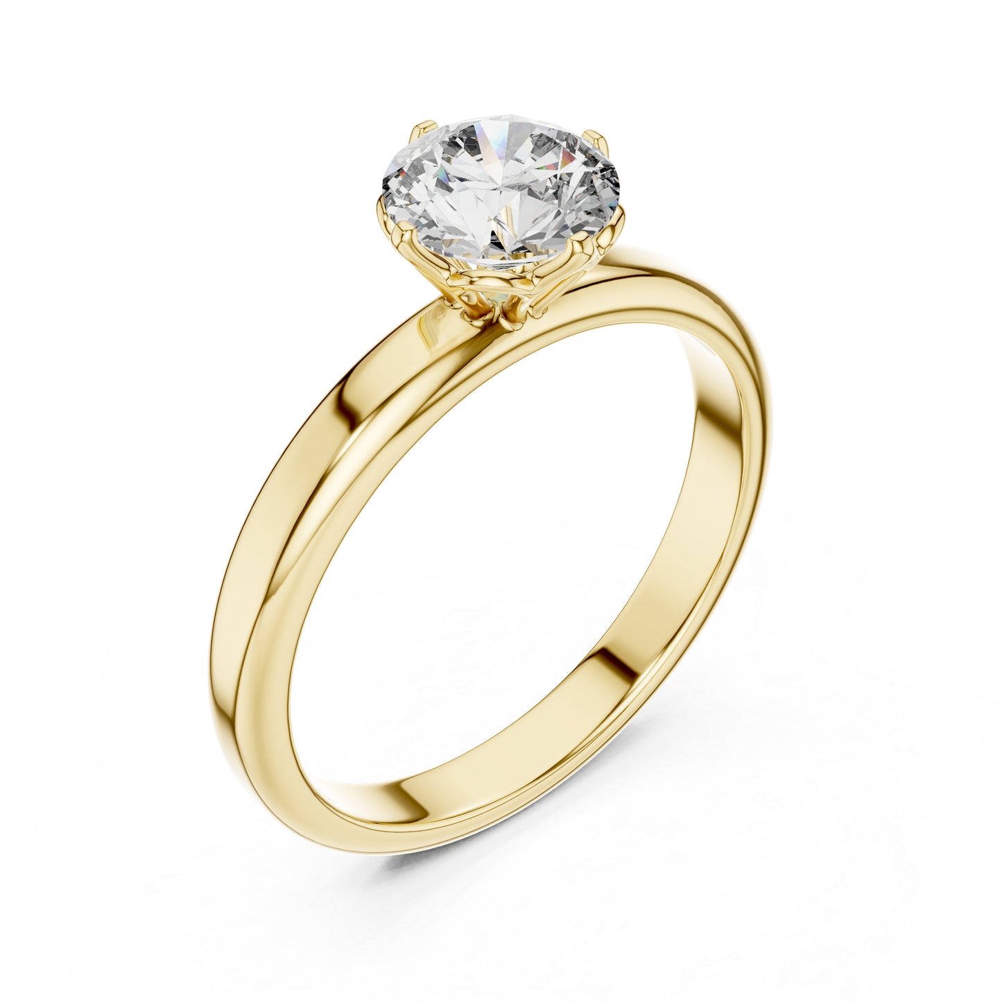 Women’s Round Lab-Grown Diamond Solitaire Ring in 14K Yellow Gold