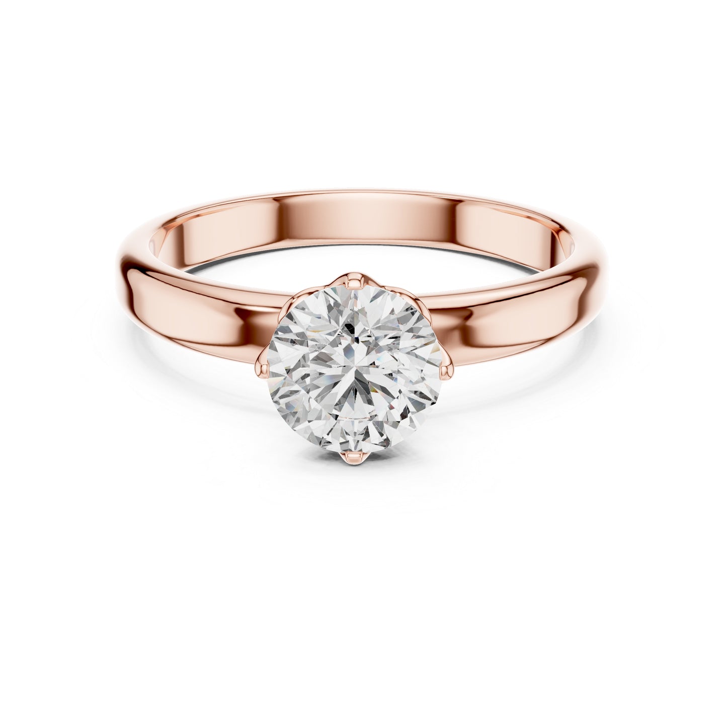Women’s Round Lab-Grown Diamond Solitaire Ring in 14K Yellow Gold
