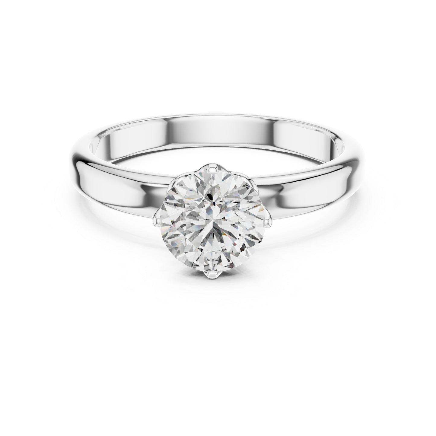 Women’s Round Lab-Grown Diamond Solitaire Ring in 14K Yellow Gold