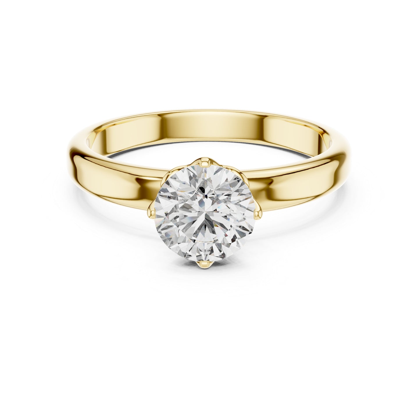 Women’s Round Lab-Grown Diamond Solitaire Ring in 14K Yellow Gold