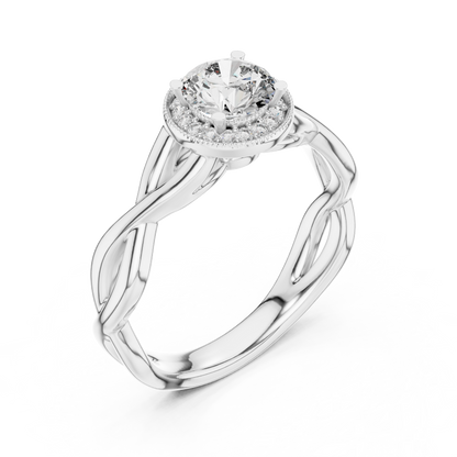 Twisted Rose Gold Solitaire Diamond Ring