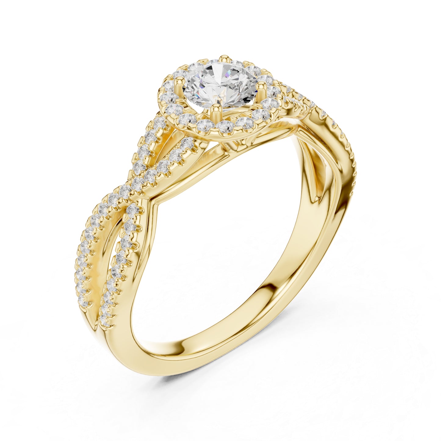 14K Yellow Gold Round Lab-Grown Diamond Engagement Ring for Women | Pure Carat