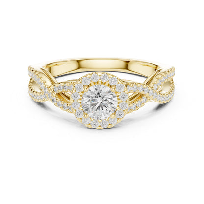 14K Yellow Gold Round Lab-Grown Diamond Engagement Ring for Women | Pure Carat