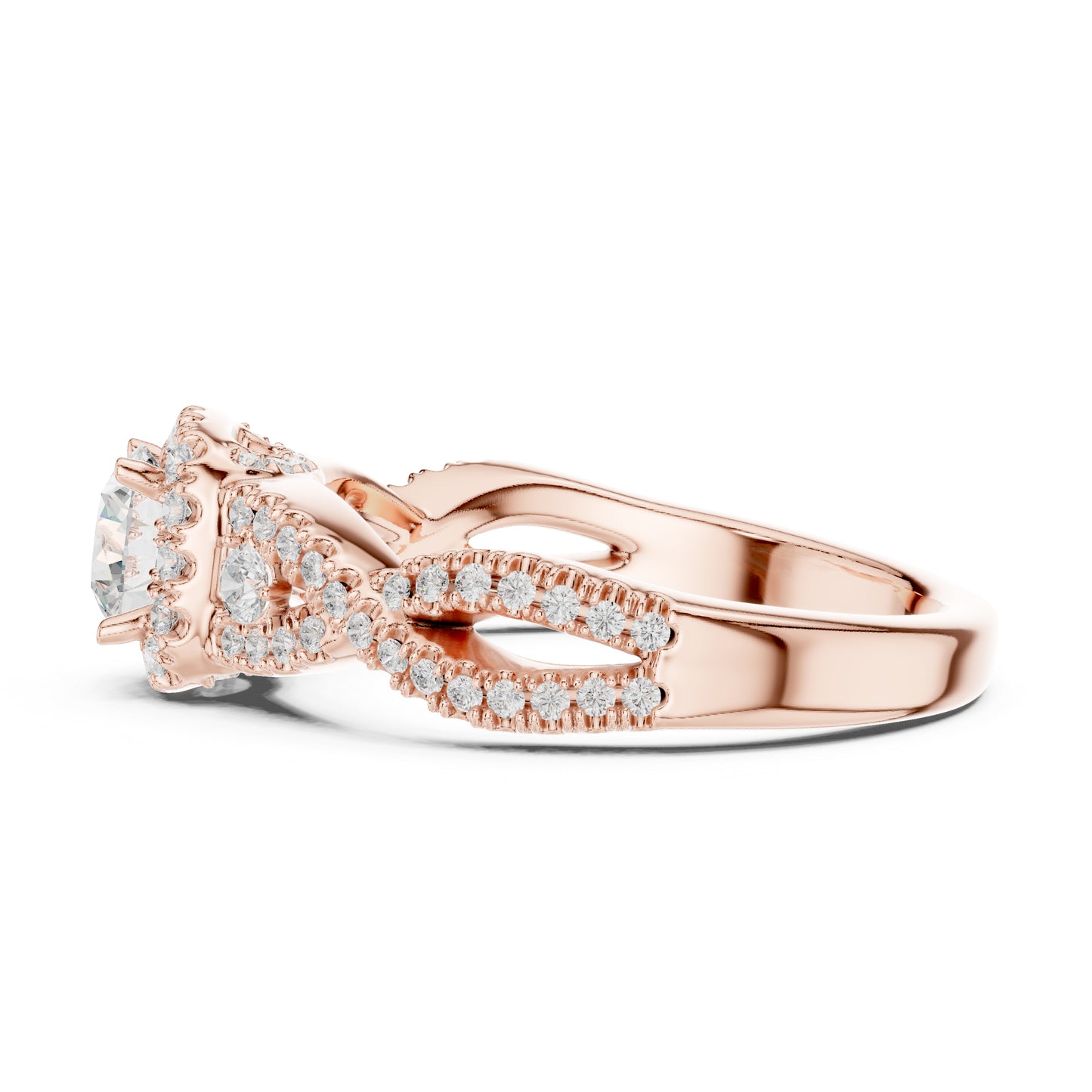 18K Rose Gold Round Lab-Grown Diamond Everyday Wear Ring for Women | Pure Carat