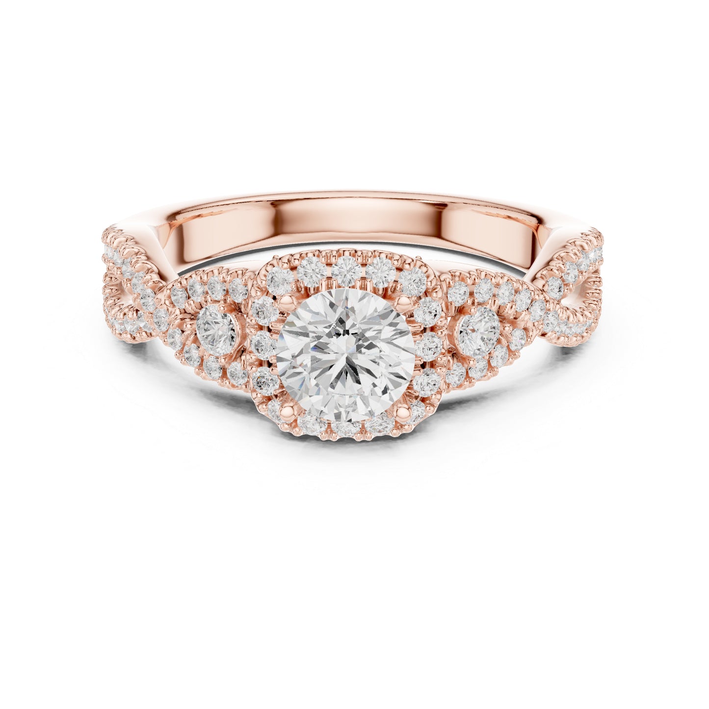 18K Rose Gold Round Lab-Grown Diamond Everyday Wear Ring for Women | Pure Carat