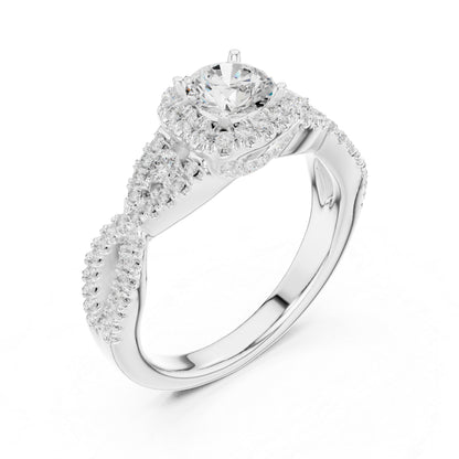 18K Rose Gold Round Lab-Grown Diamond Everyday Wear Ring for Women | Pure Carat