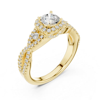 18K Rose Gold Round Lab-Grown Diamond Everyday Wear Ring for Women | Pure Carat