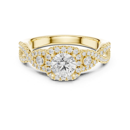 18K Rose Gold Round Lab-Grown Diamond Everyday Wear Ring for Women | Pure Carat