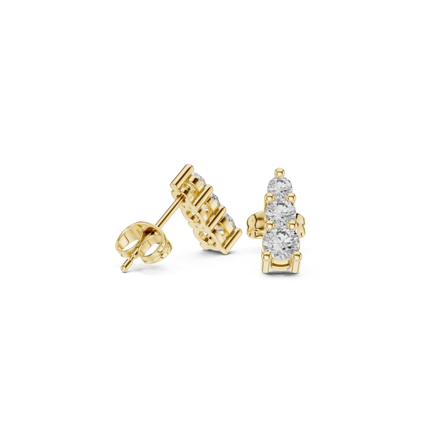 Round Cut Diamond Yellow Gold 14 K Earring For Wommen |pure carat