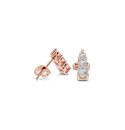 Round Cut Diamond Yellow Gold 14 K Earring For Wommen |pure carat