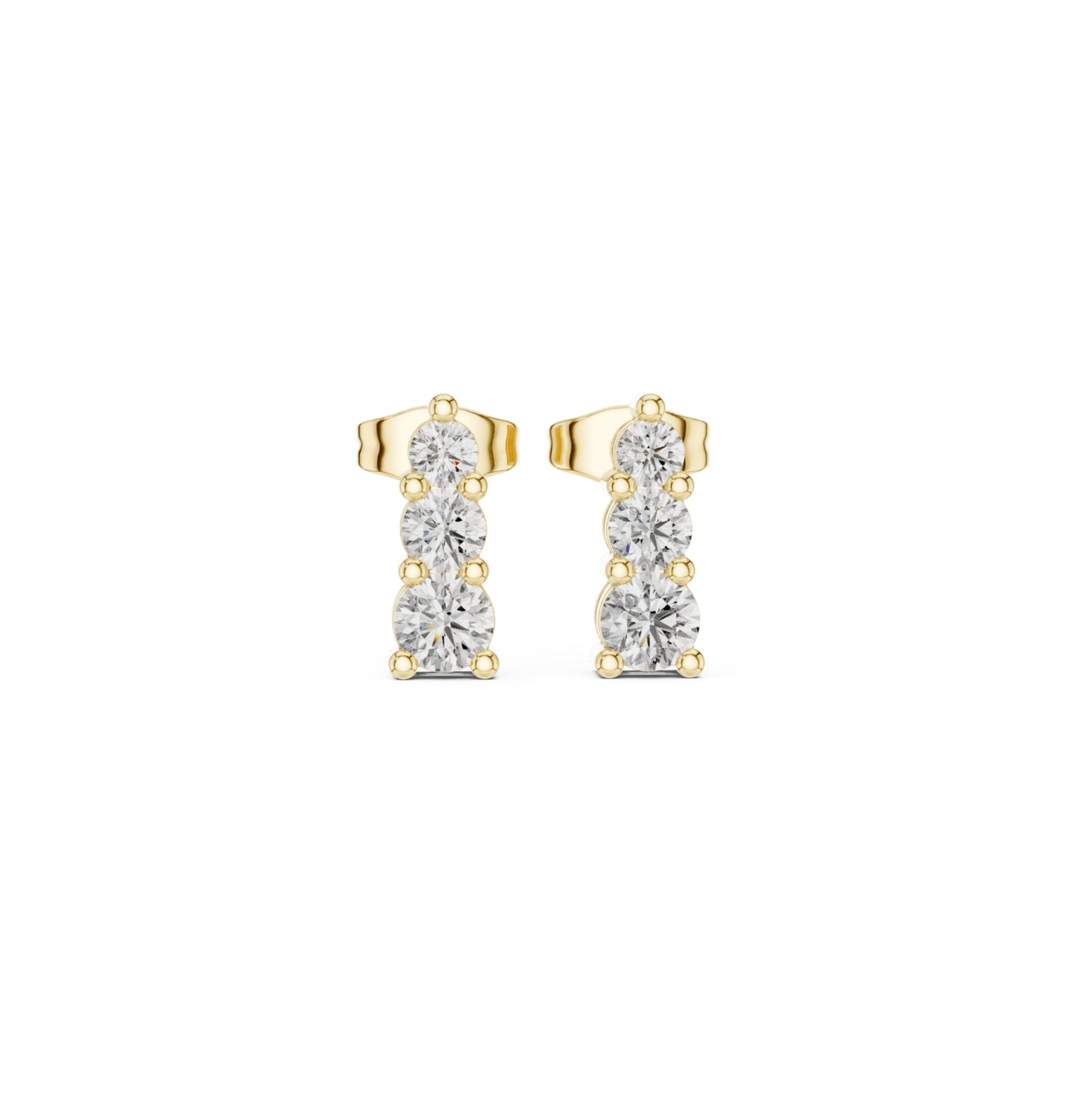 Round Cut Diamond Yellow Gold 14 K Earring For Wommen |pure carat