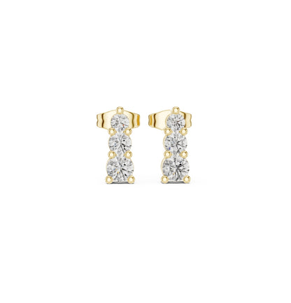 Round Cut Diamond Yellow Gold 14 K Earring For Wommen |pure carat