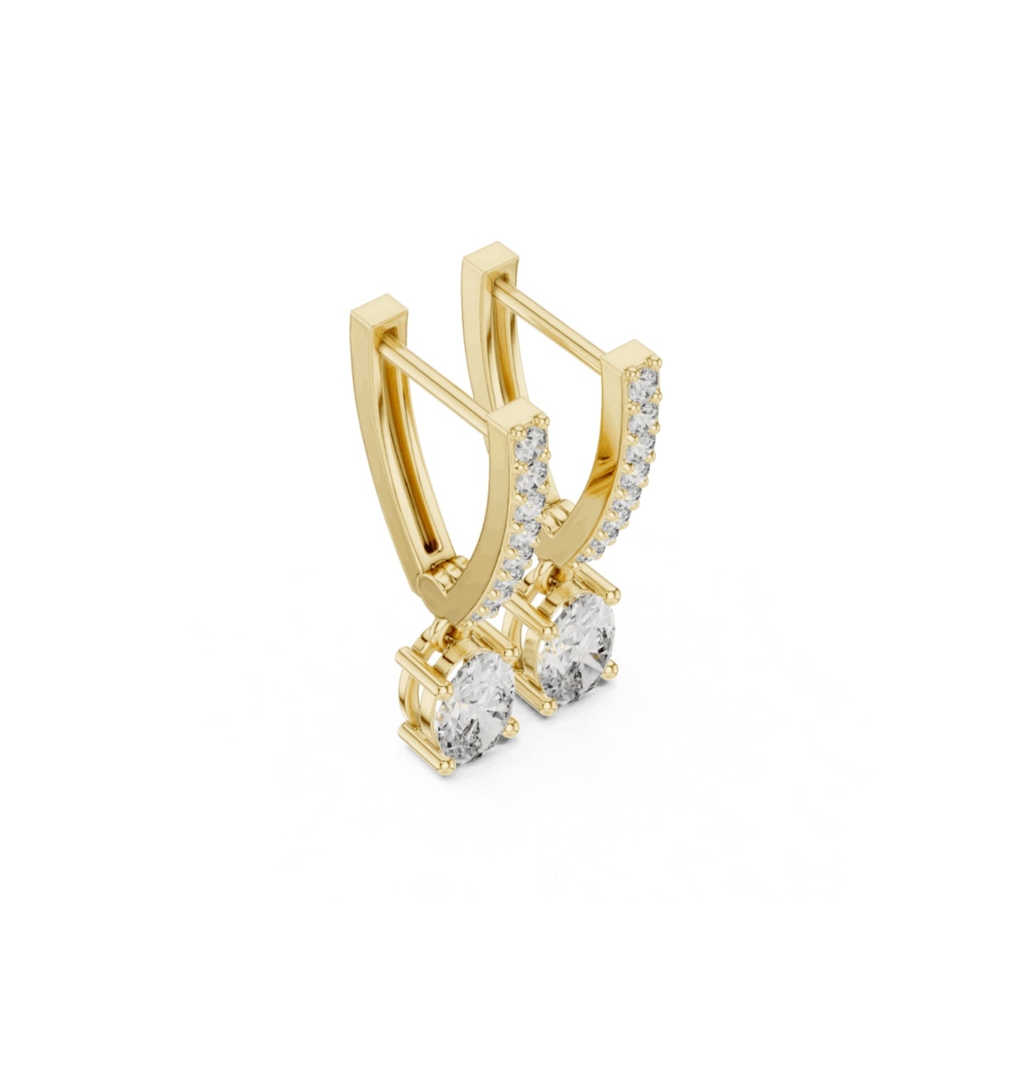 Round /Oval Cut Diamond Pink Gold 14 K Earring For Wommen |pure carat