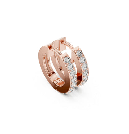 Round Cut Diamond Pink Gold 14 K Earring For Wommen |pure carat