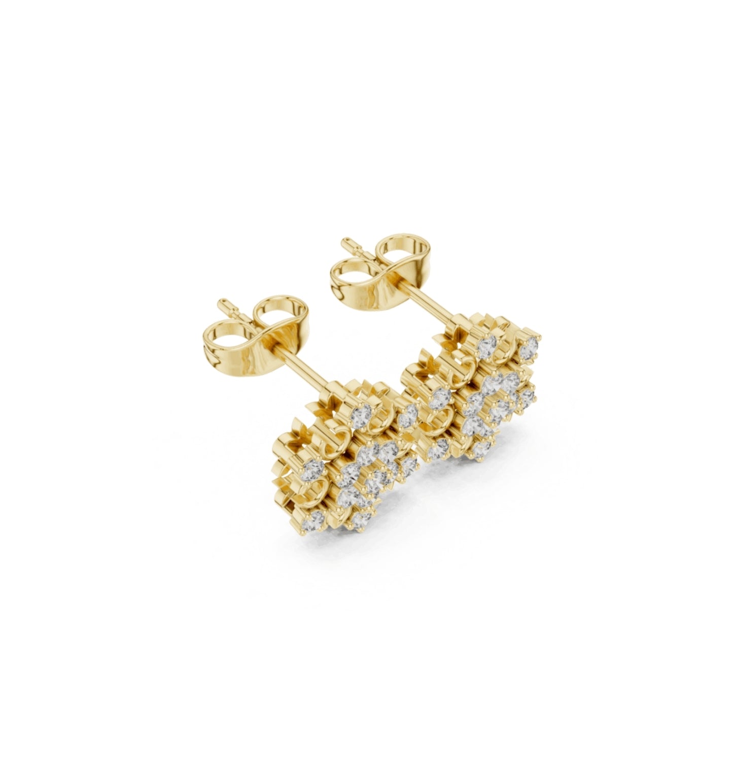 Round Cut Diamond Yellow Gold 14 K Earring For Wommen |pure carat